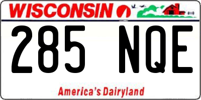 WI license plate 285NQE
