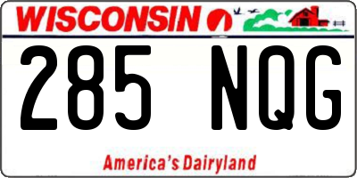 WI license plate 285NQG