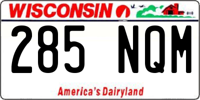 WI license plate 285NQM