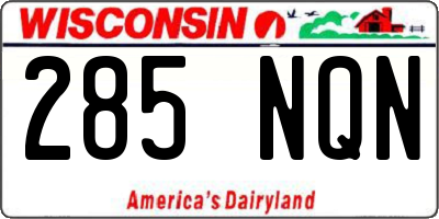 WI license plate 285NQN