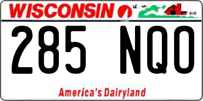 WI license plate 285NQO