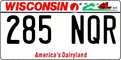 WI license plate 285NQR