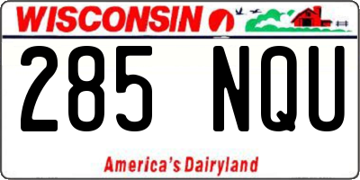 WI license plate 285NQU