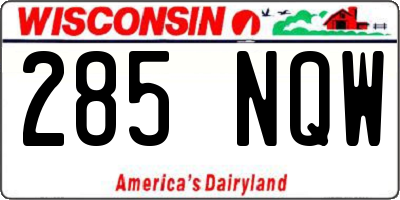 WI license plate 285NQW