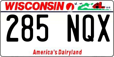 WI license plate 285NQX