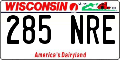 WI license plate 285NRE