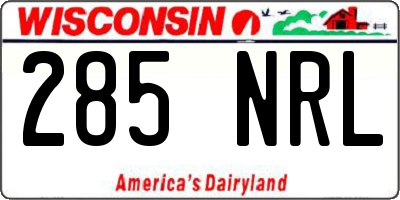 WI license plate 285NRL