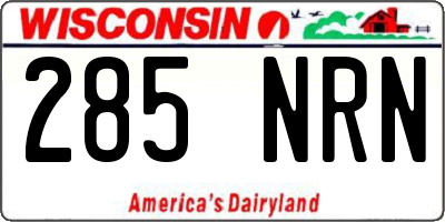 WI license plate 285NRN