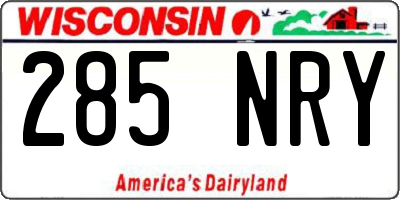 WI license plate 285NRY