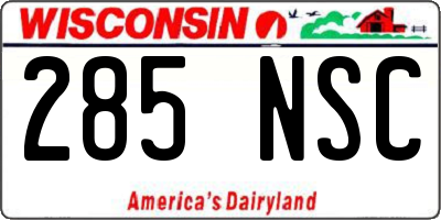 WI license plate 285NSC