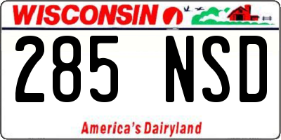 WI license plate 285NSD