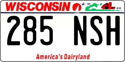 WI license plate 285NSH