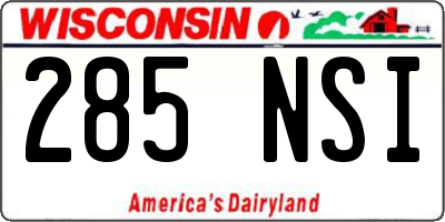 WI license plate 285NSI