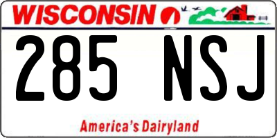 WI license plate 285NSJ