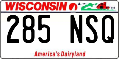 WI license plate 285NSQ
