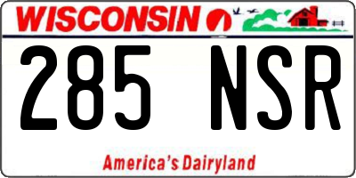 WI license plate 285NSR