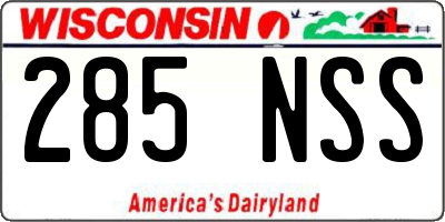 WI license plate 285NSS