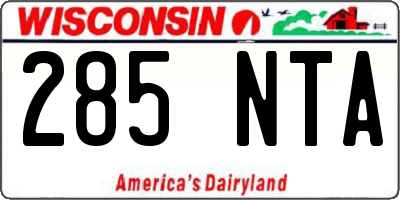 WI license plate 285NTA