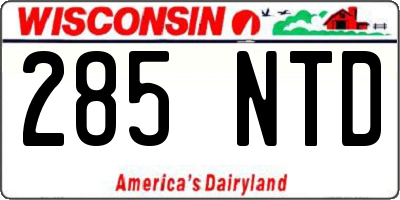 WI license plate 285NTD