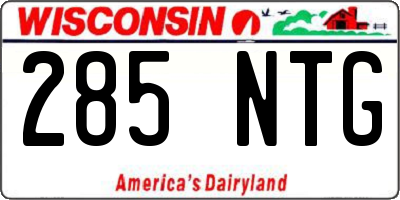 WI license plate 285NTG