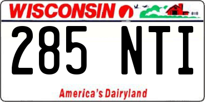 WI license plate 285NTI