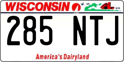 WI license plate 285NTJ