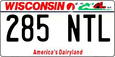 WI license plate 285NTL