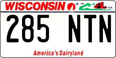 WI license plate 285NTN