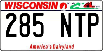 WI license plate 285NTP