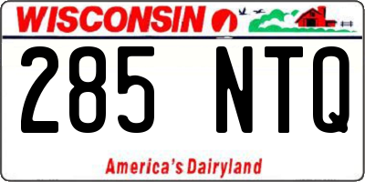 WI license plate 285NTQ