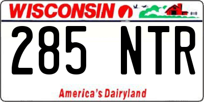 WI license plate 285NTR