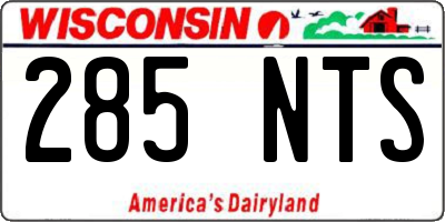 WI license plate 285NTS