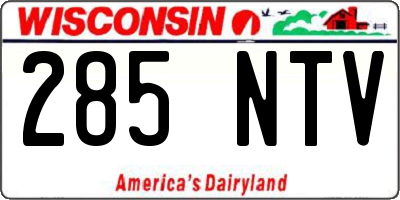 WI license plate 285NTV