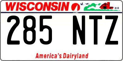 WI license plate 285NTZ
