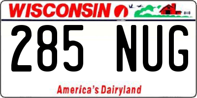 WI license plate 285NUG