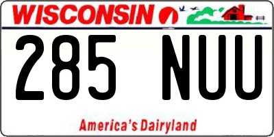 WI license plate 285NUU
