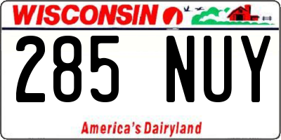 WI license plate 285NUY