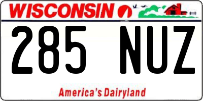 WI license plate 285NUZ