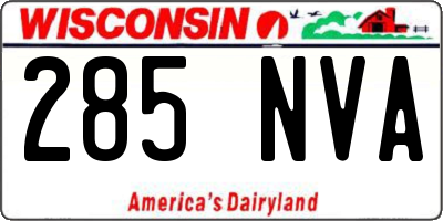 WI license plate 285NVA