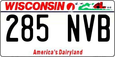 WI license plate 285NVB