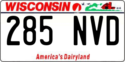 WI license plate 285NVD