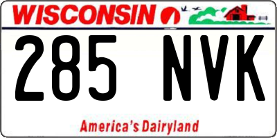 WI license plate 285NVK