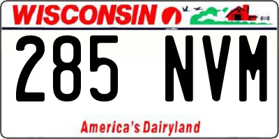WI license plate 285NVM