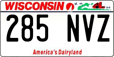 WI license plate 285NVZ