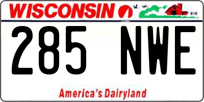 WI license plate 285NWE