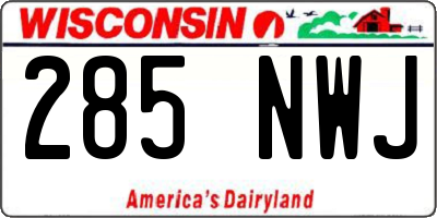 WI license plate 285NWJ