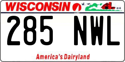 WI license plate 285NWL