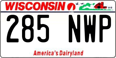 WI license plate 285NWP