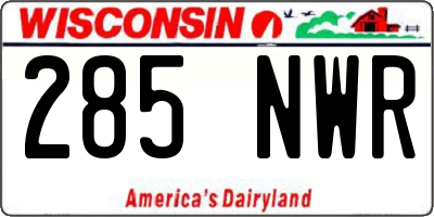 WI license plate 285NWR