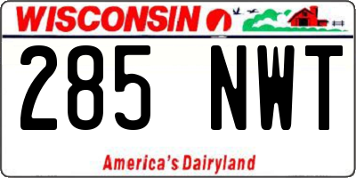 WI license plate 285NWT